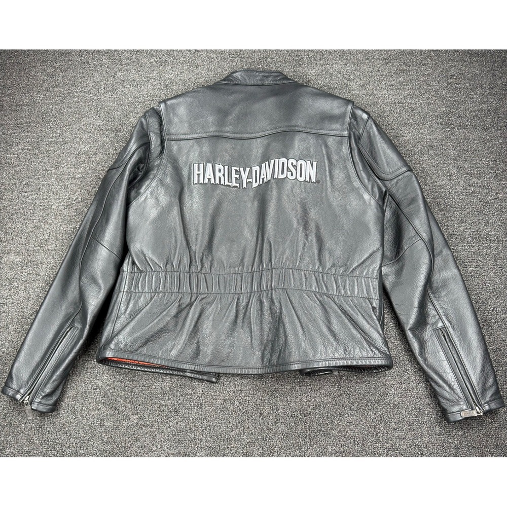 Harley Davidson Womens Leather Peplum Motorcycle Riding Jacket Removable Lining - Picture 7 of 11